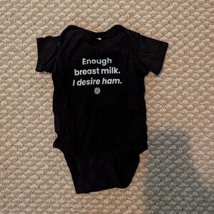 Rabbit Skins 6Months, Black Onsie with Hilarious Text
